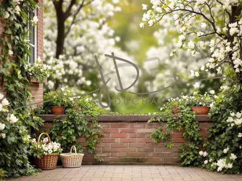 Fotopozadí - Jarní zahradní koutek 1 Fotopozadí - Jarní zahradní koutek 1