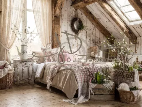 Fotopozadí - Jarní  pokoj v chalupě 1