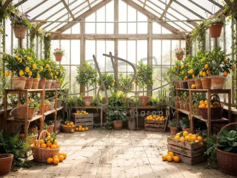 Fotopozadí - Skleník s citrusy 1