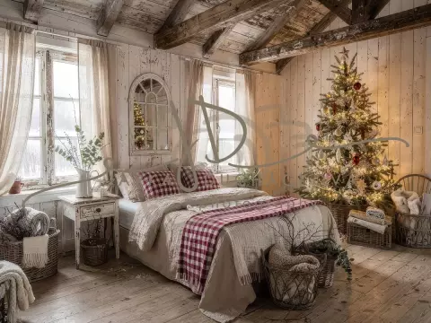 Fotopozadí - Vánoční pokoj v chalupě 1