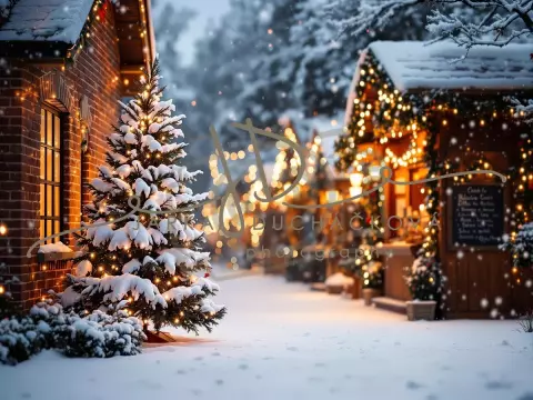 Fotopozadí - Vánoční večerní venkovní scéna 10 Fotopozadí - Vánoční večerní venkovní scéna 10