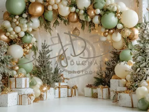 Fotopozadí - CHRISTMAS GARLAND 11
