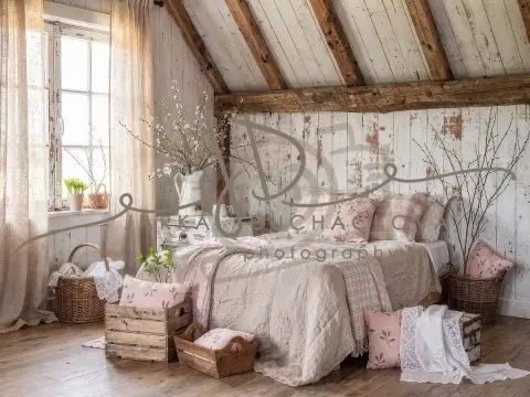 Fotopozadí - Jarní  pokoj v chalupě 11