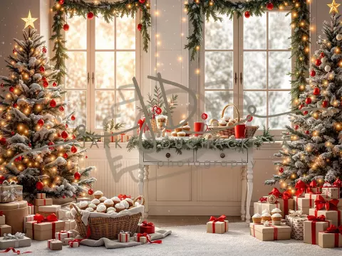 Fotopozadí - Vánoční pokoj s cukrovím 11