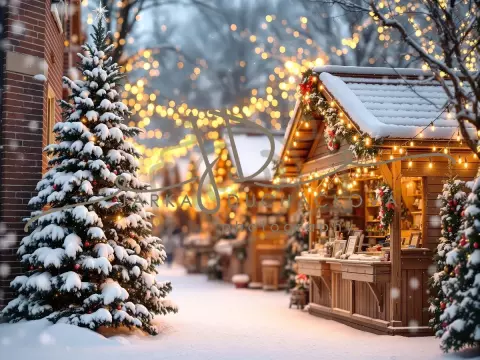 Fotopozadí - Vánoční večerní venkovní scéna 12