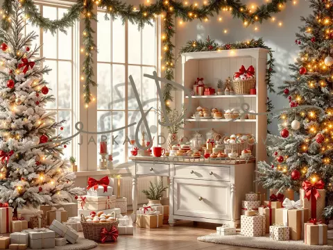 Fotopozadí - Vánoční pokoj s cukrovím 13