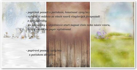 Papírové pozadí s potiskem spojené 250x160cm
