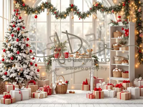 Fotopozadí - Vánoční pokoj s cukrovím 15