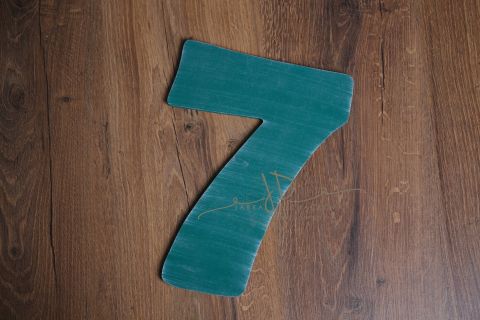 Číslo 7 - 30cm - zelená patina