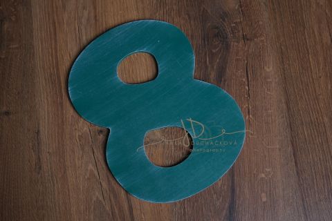 Číslo 8 - 30cm - zelená patina
