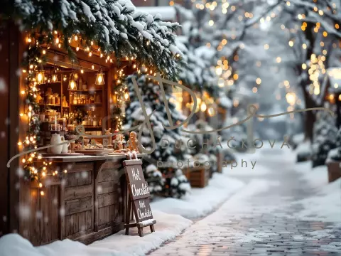 Fotopozadí - Vánoční večerní venkovní scéna 16 Fotopozadí - Vánoční večerní venkovní scéna 16