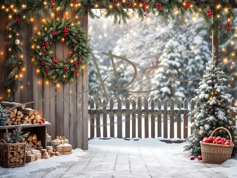 Fotopozadí - Zasněžená přírodní scéna 16