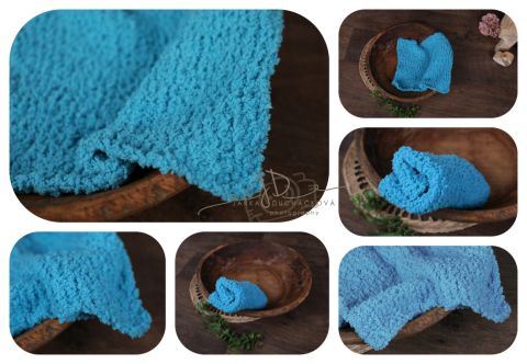 Podložka pletená - dečka modrá