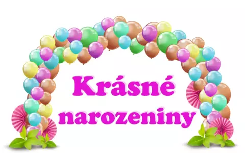 Hrneček s potiskem - Krásné narozeniny - s balonky