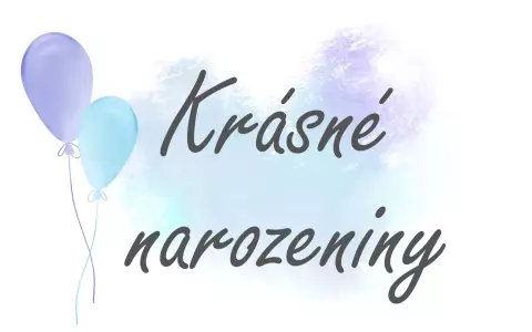 Hrneček s potiskem - Krásné narozeniny - modré