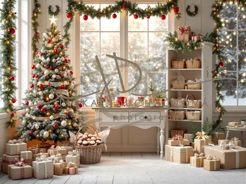 Fotopozadí - Vánoční pokoj s cukrovím 17