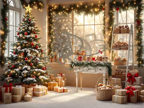 Fotopozadí - Vánoční pokoj s cukrovím 18