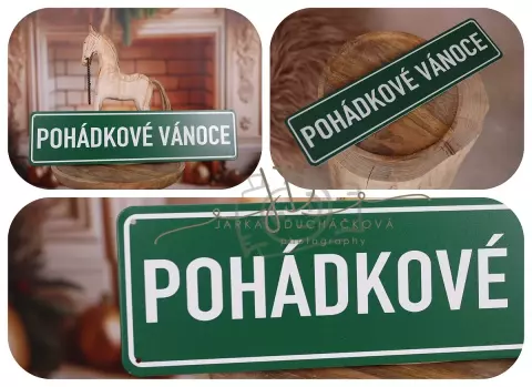 Tabulka plechová zelená 30x10cm  typ2