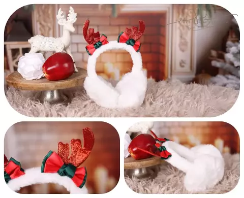 Klapky na uši - čelenka vánoční