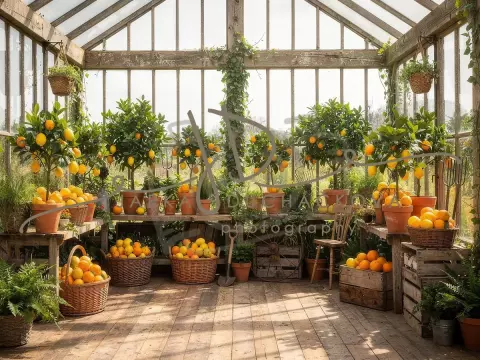 Fotopozadí - Skleník s citrusy 2