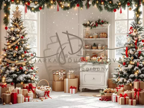 Fotopozadí - Vánoční pokoj s cukrovím 20