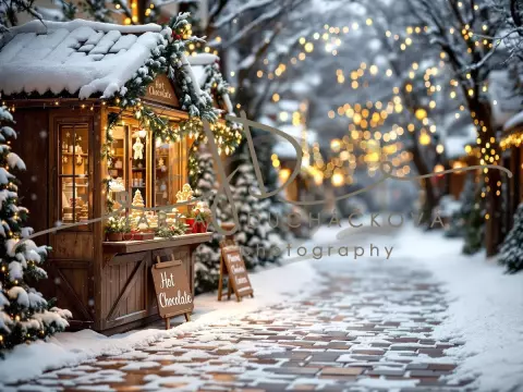 Fotopozadí - Vánoční večerní venkovní scéna 20 Fotopozadí - Vánoční večerní venkovní scéna 20