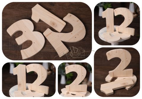 Číslo dřevěné 28cm 1 až 8  typ Ondra