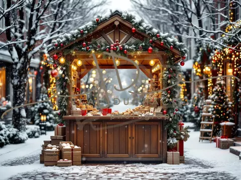 Fotopozadí - Vánoční večerní venkovní scéna 25 Fotopozadí - Vánoční večerní venkovní scéna 25