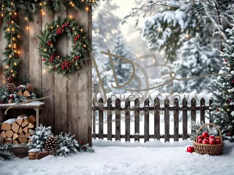 Fotopozadí - Zasněžená přírodní scéna 27