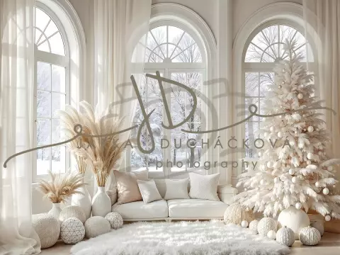 Fotopozadí - Bílá scéna zimní 28 Fotopozadí - Bílá scéna zimní 28