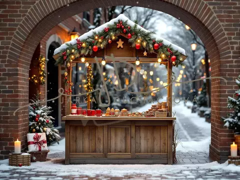 Fotopozadí - Vánoční večerní venkovní scéna 29 Fotopozadí - Vánoční večerní venkovní scéna 29