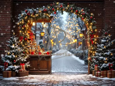 Fotopozadí - Vánoční večerní venkovní scéna 31 Fotopozadí - Vánoční večerní venkovní scéna 31