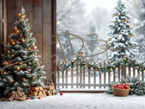 Fotopozadí - Zasněžená přírodní scéna 32