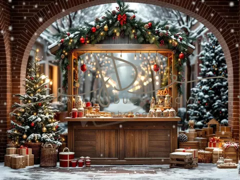 Fotopozadí - Vánoční večerní venkovní scéna 33 Fotopozadí - Vánoční večerní venkovní scéna 33