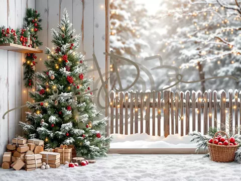 Fotopozadí - Zasněžená přírodní scéna 35