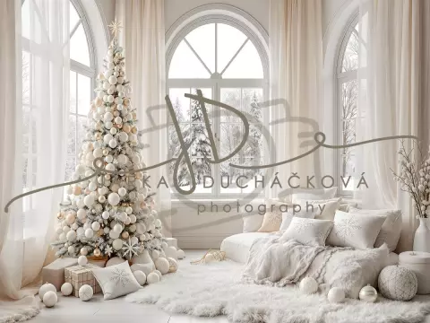 Fotopozadí - Bílá scéna zimní 38 Fotopozadí - Bílá scéna zimní 38