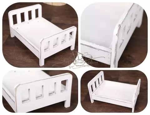 Postýlka NEWBORN bílá s patinou Postýlka NEWBORN bílá s patinou