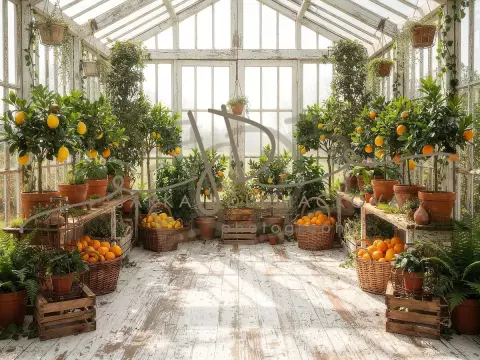 Fotopozadí - Skleník s citrusy 4