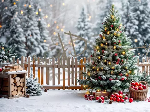 Fotopozadí - Zasněžená přírodní scéna 40