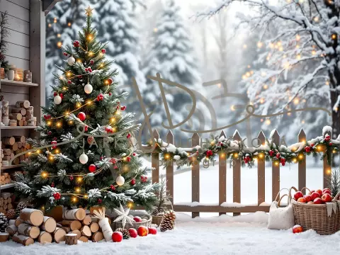 Fotopozadí - Zasněžená přírodní scéna 49