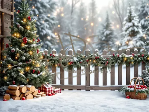 Fotopozadí - Zasněžená přírodní scéna 50