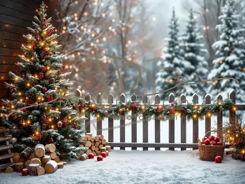 Fotopozadí - Zasněžená přírodní scéna 51