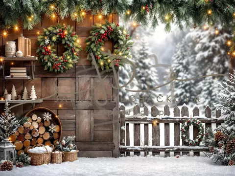 Fotopozadí - Zasněžená přírodní scéna 7