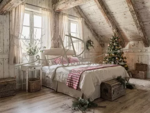 Fotopozadí - Vánoční pokoj v chalupě 8