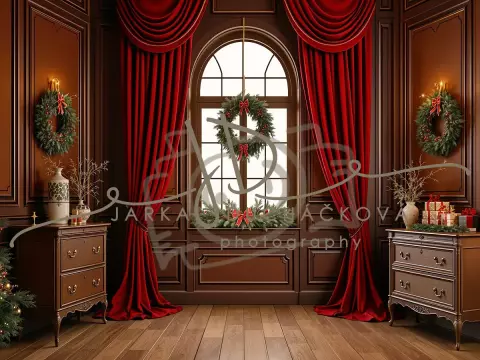Fotopozadí - Zámecký salonek červený 8