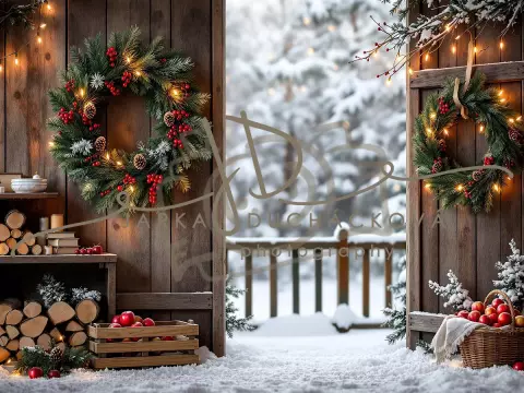 Fotopozadí - Zasněžená přírodní scéna 8