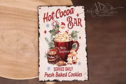 Tabulka dřevěná vánoční Hot Cocoa Tabulka dřevěná vánoční Hot Cocoa