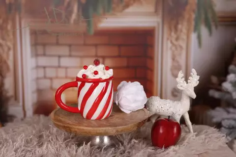 Hrneček vánoční se šlehačkou - Ozdoba