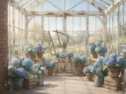 Skleník s hortenziemi 11