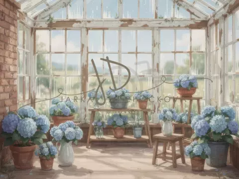 Skleník s hortenziemi 16